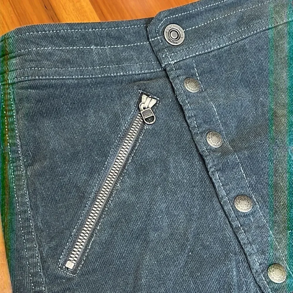 Kuhl Streamline Corduroy Button Front Skirt in Gray Size 8